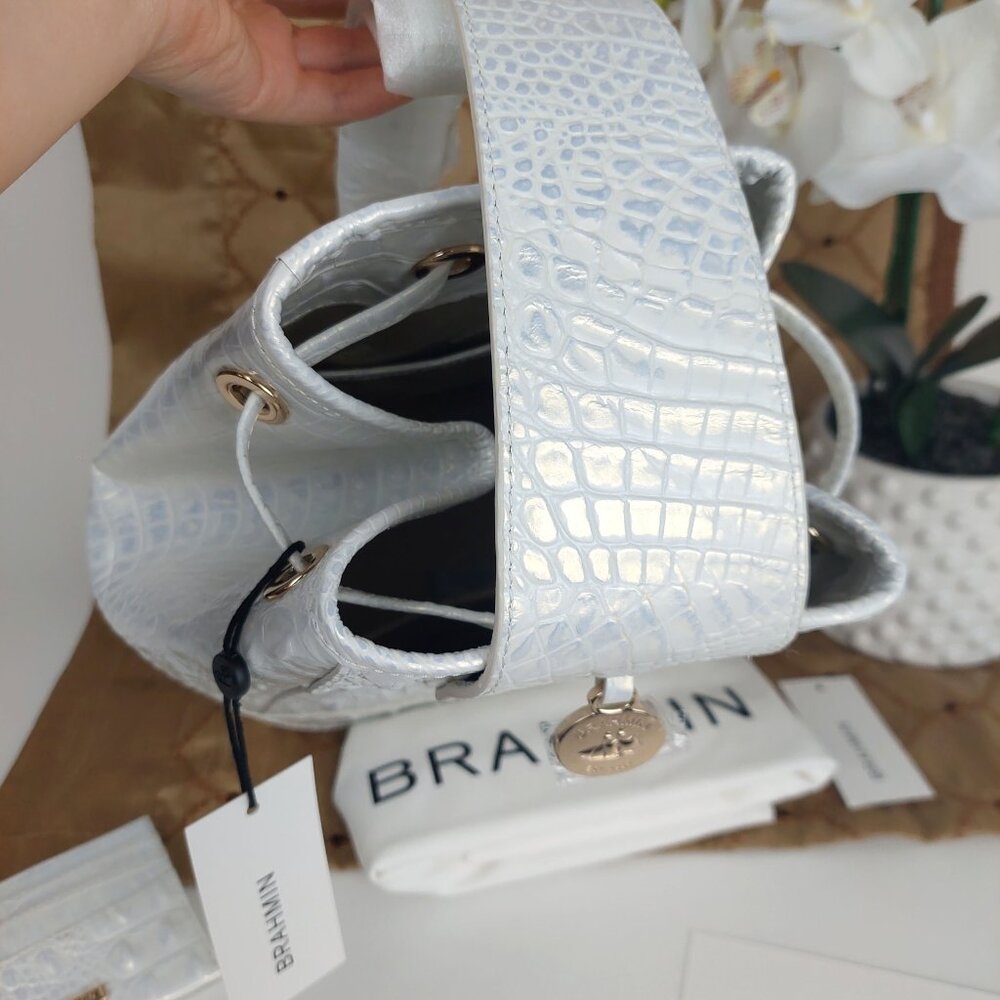 SOLD BRAHMIN Allie Shell White Melbourne Slingback Bag & Cheryl Cardholder SET - Picture 16 of 16
